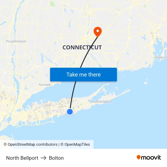 North Bellport to Bolton map