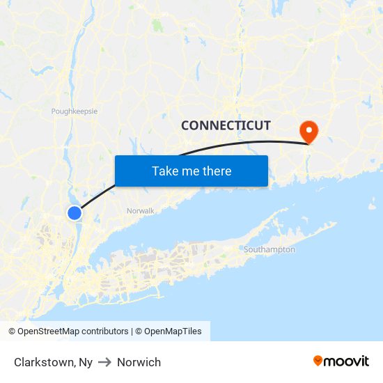 Clarkstown, Ny to Norwich map