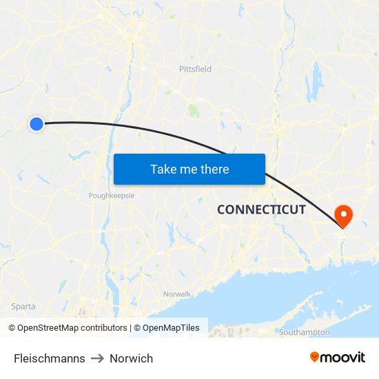 Fleischmanns to Norwich map