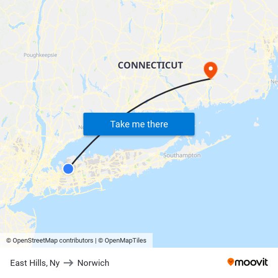 East Hills, Ny to Norwich map