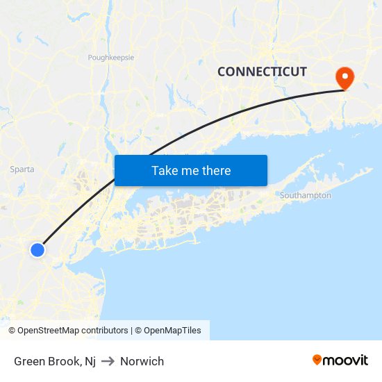 Green Brook, Nj to Norwich map
