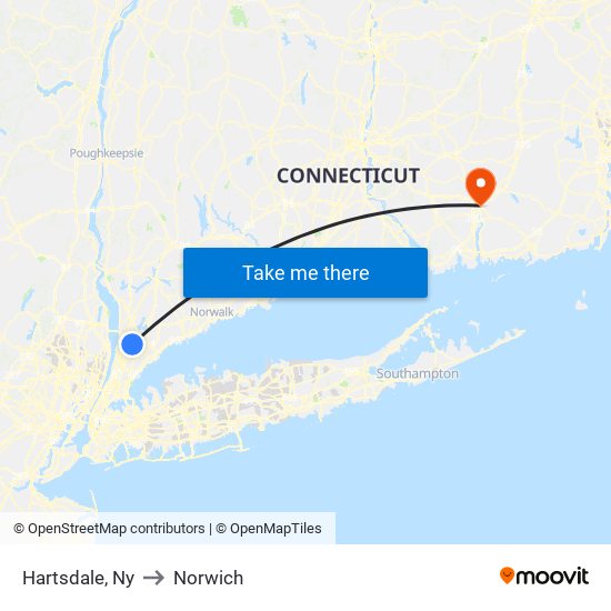 Hartsdale, Ny to Norwich map