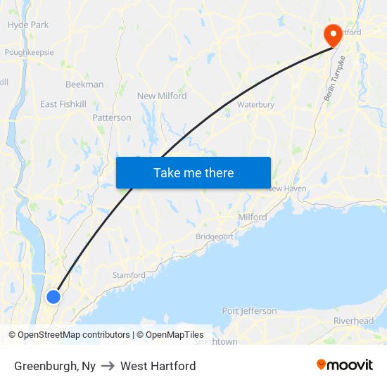 Greenburgh, Ny to West Hartford map