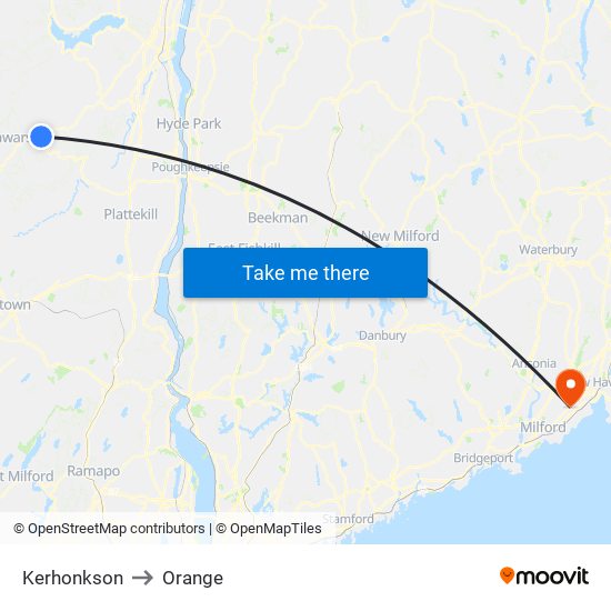 Kerhonkson to Orange map