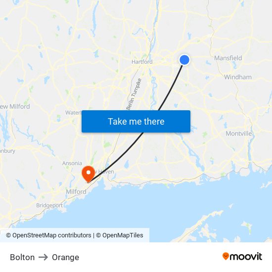 Bolton to Orange map