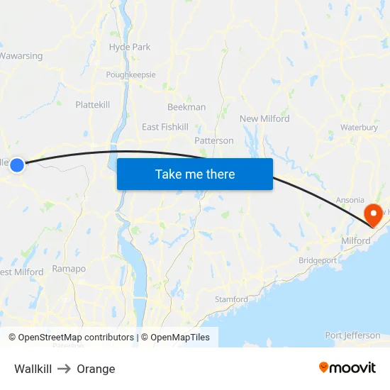 Wallkill to Orange map