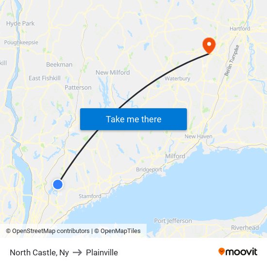 North Castle, Ny to Plainville map