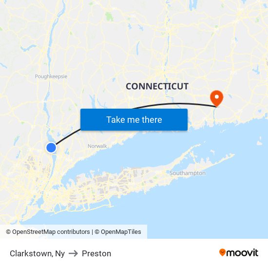 Clarkstown, Ny to Preston map