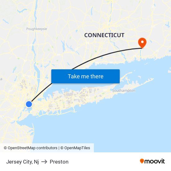 Jersey City, Nj to Preston map