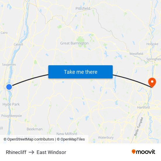 Rhinecliff to East Windsor map