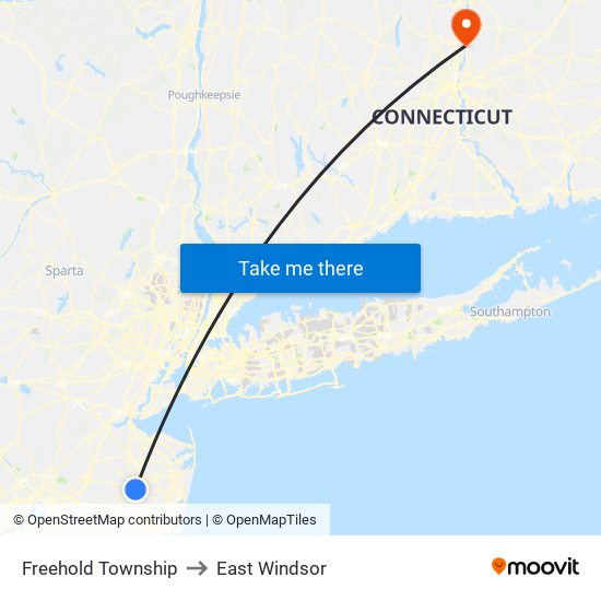 Freehold Township to East Windsor map