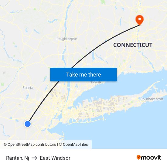 Raritan, Nj to East Windsor map