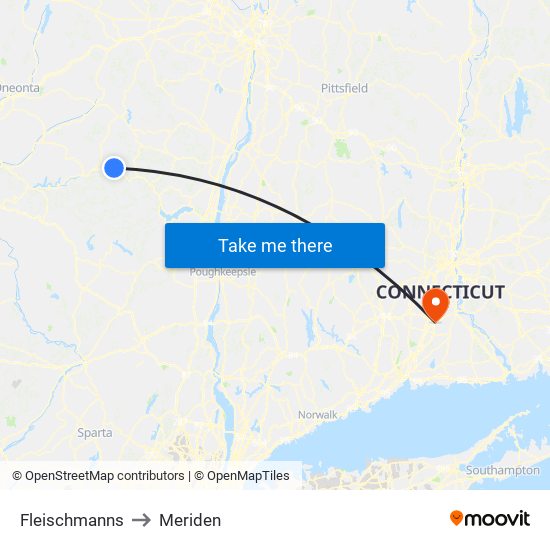 Fleischmanns to Meriden map