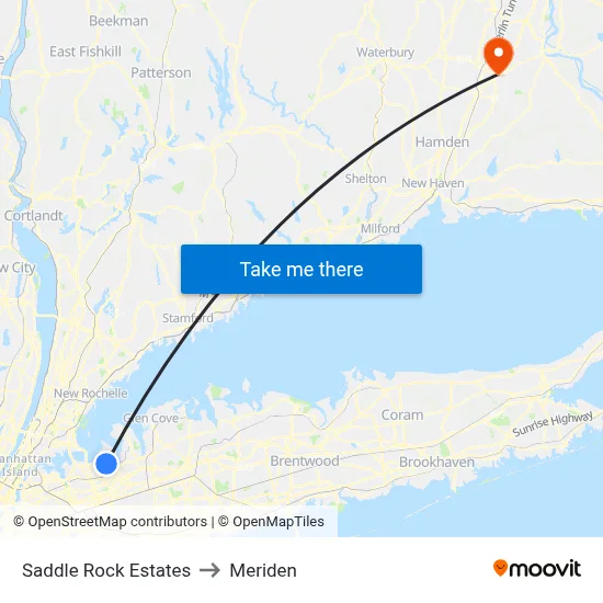 Saddle Rock Estates to Meriden map