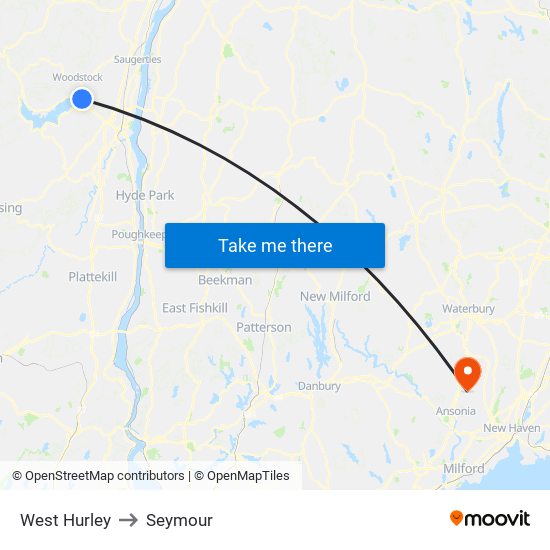 West Hurley to Seymour map