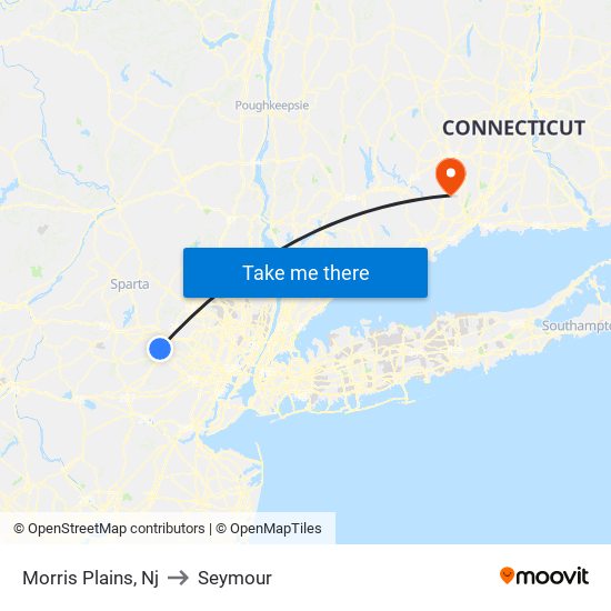 Morris Plains, Nj to Seymour map