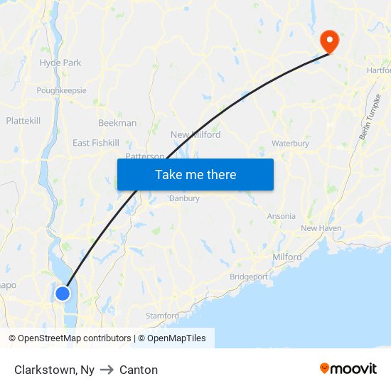 Clarkstown, Ny to Canton map