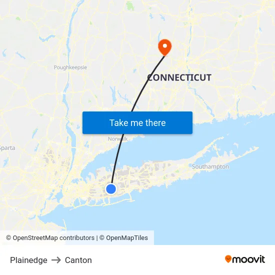 Plainedge to Canton map