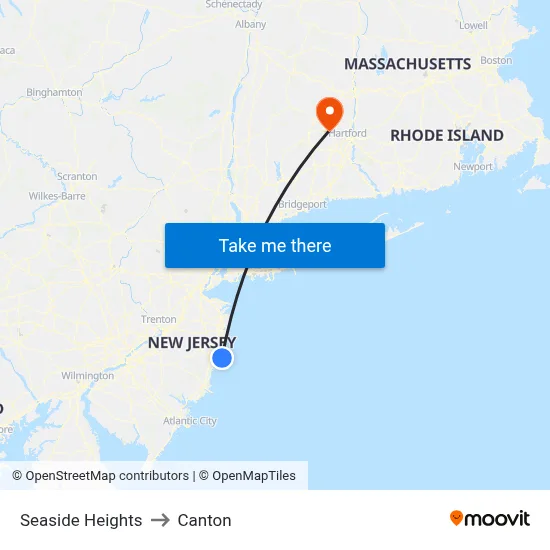 Seaside Heights to Canton map