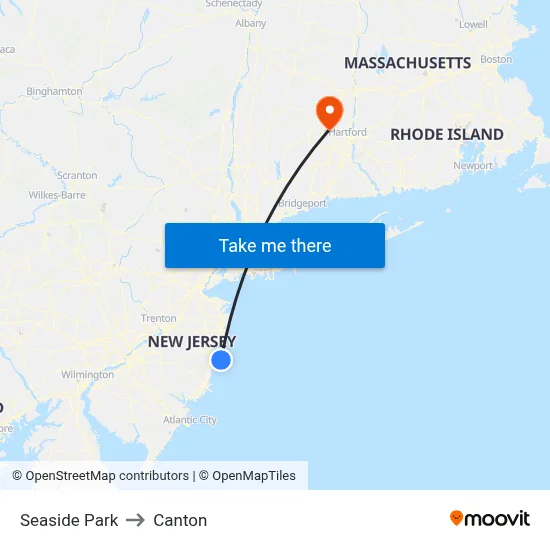 Seaside Park to Canton map