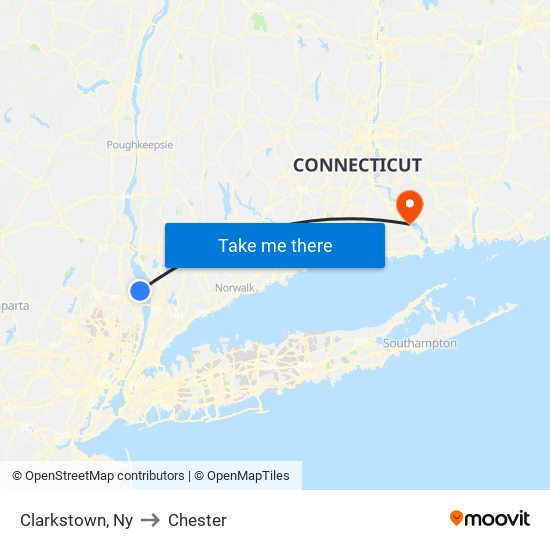 Clarkstown, Ny to Chester map