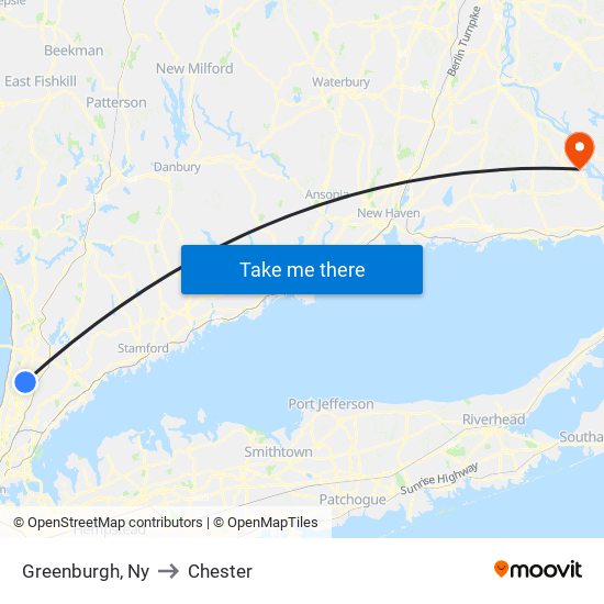 Greenburgh, Ny to Chester map