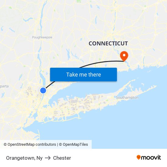 Orangetown, Ny to Chester map