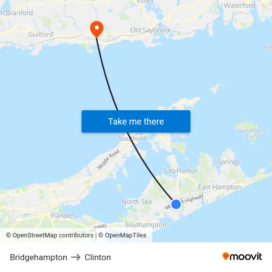 Bridgehampton to Clinton map