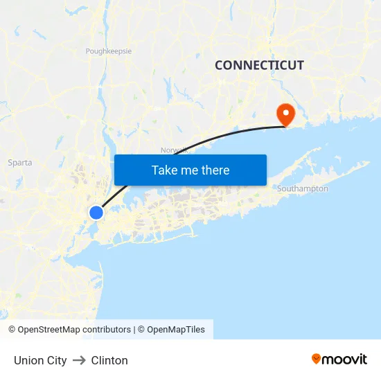 Union City to Clinton map