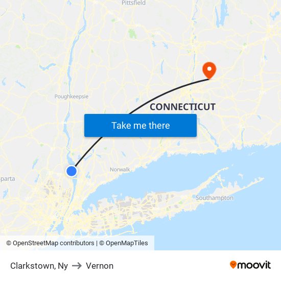 Clarkstown, Ny to Vernon map