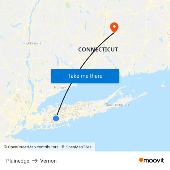 Plainedge to Vernon map