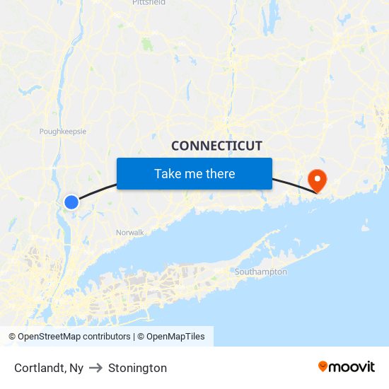 Cortlandt, Ny to Stonington map