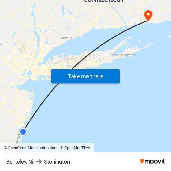 Berkeley, Nj to Stonington map