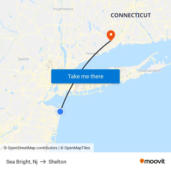 Sea Bright, Nj to Shelton map