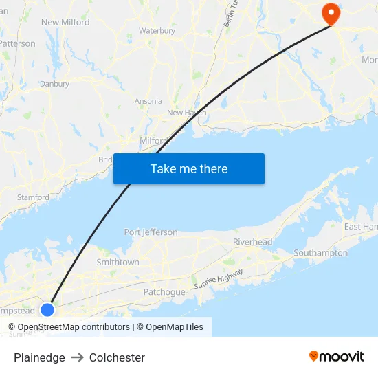 Plainedge to Colchester map