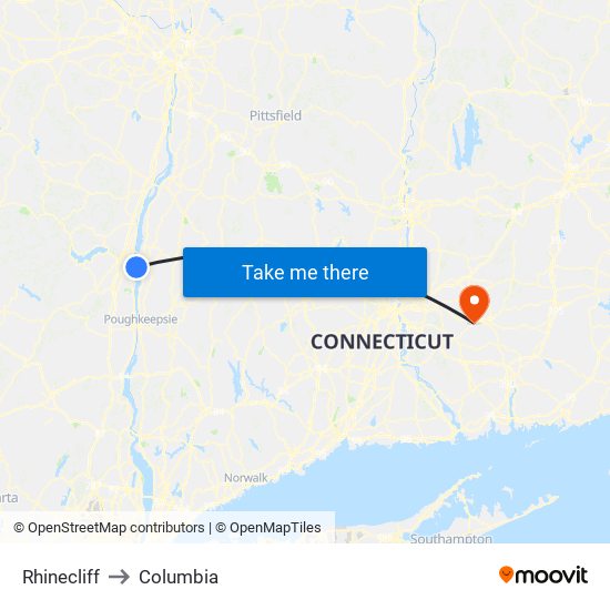 Rhinecliff to Columbia map