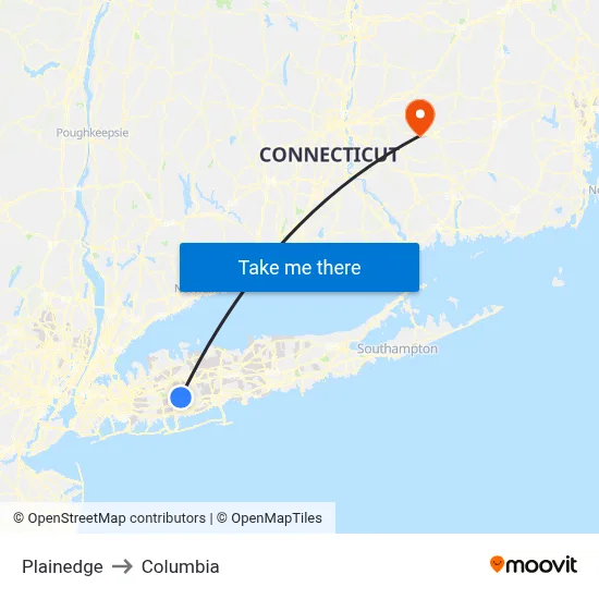 Plainedge to Columbia map