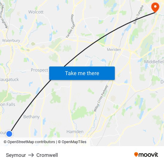 Seymour to Cromwell map