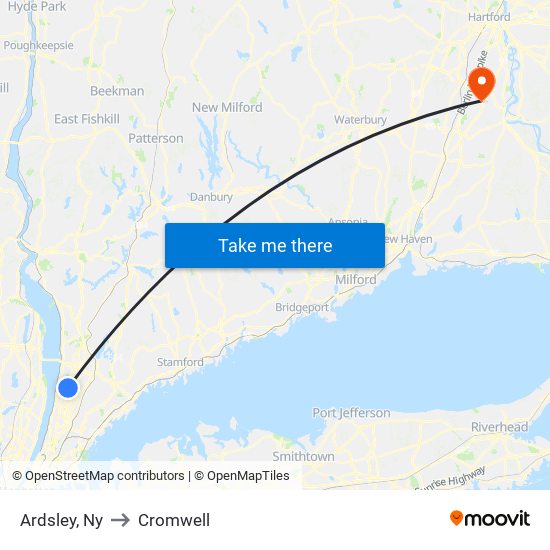 Ardsley, Ny to Cromwell map