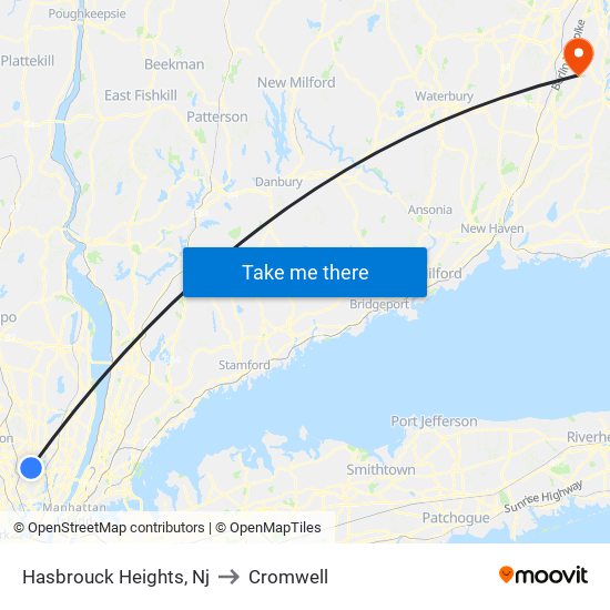 Hasbrouck Heights, Nj to Cromwell map