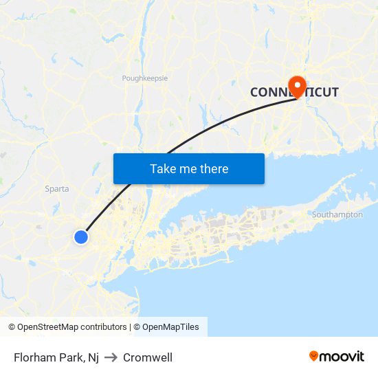 Florham Park, Nj to Cromwell map