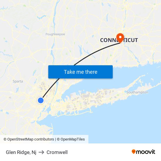 Glen Ridge, Nj to Cromwell map
