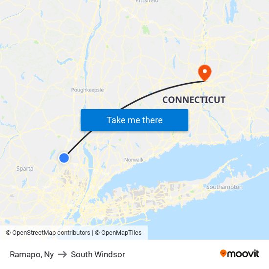 Ramapo, Ny to South Windsor map