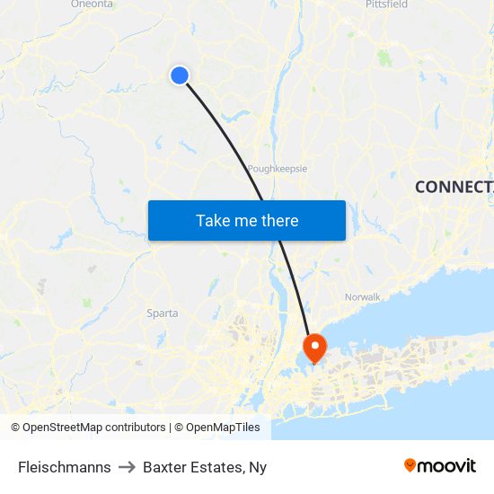 Fleischmanns to Baxter Estates, Ny map