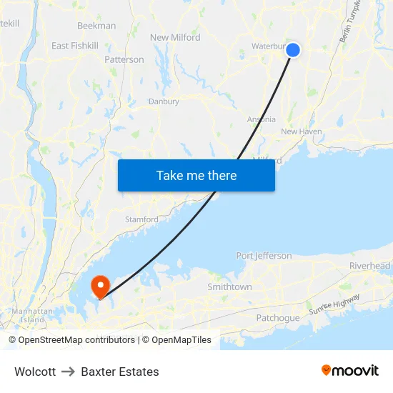 Wolcott to Baxter Estates map