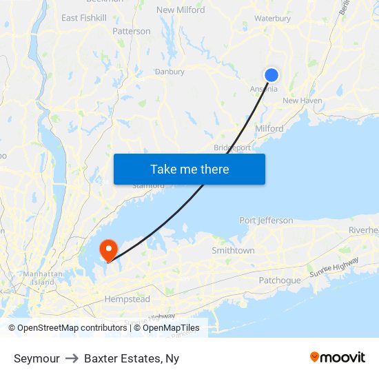 Seymour to Baxter Estates, Ny map