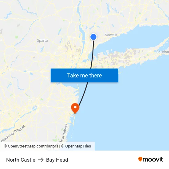 North Castle to Bay Head map
