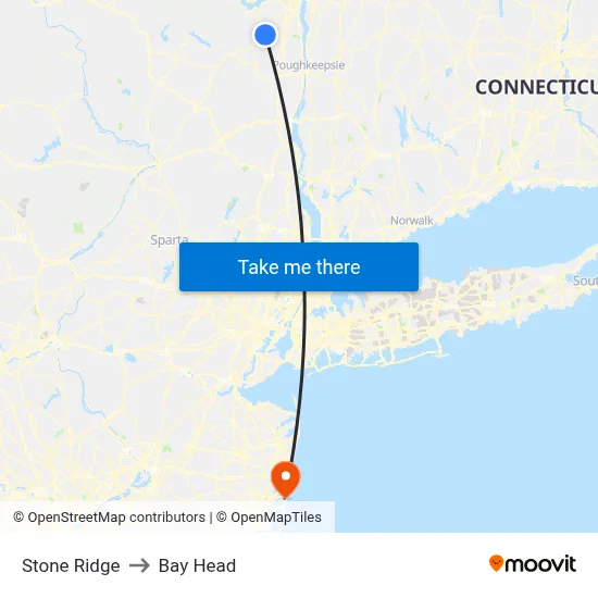 Stone Ridge to Bay Head map