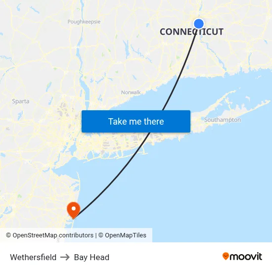 Wethersfield to Bay Head map