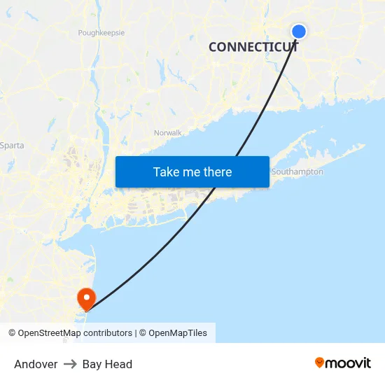 Andover to Bay Head map